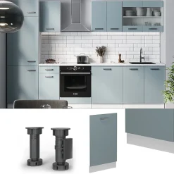 Vicco Panneau de lave-vaisselle Bleu-gris 45cm , PT Marbre