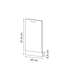 Vicco Panneau de lave-vaisselle Blanc Haute brillance 45cm , PT Marbre
