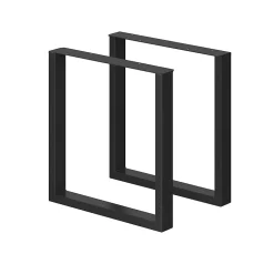 Vicco Pieds de table Noir 70x72cm Carré