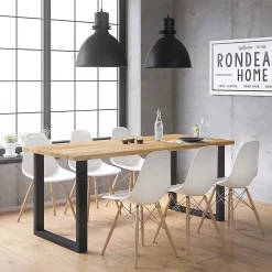 Vicco Pieds de table Noir 60x72cm Carré