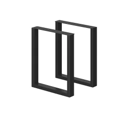 Vicco Pieds de table Noir 60x72cm Carré