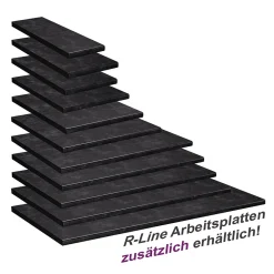 Vicco Plan de travail cuisine Anthracite 114cm (convient pour armoire dangle 87x87)