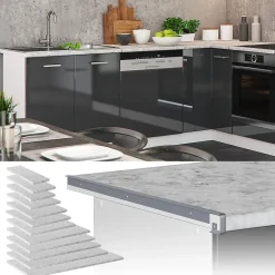 Vicco Plan de travail cuisine Marbre blanc 50cm