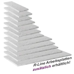 Vicco Plan de travail cuisine Marbre blanc 50cm