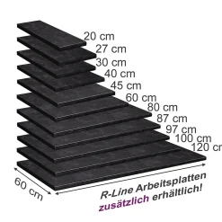 Vicco Plan de travail cuisine Anthracite 20cm