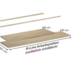 Vicco Plan de travail cuisine Chêne de force doré 240cm