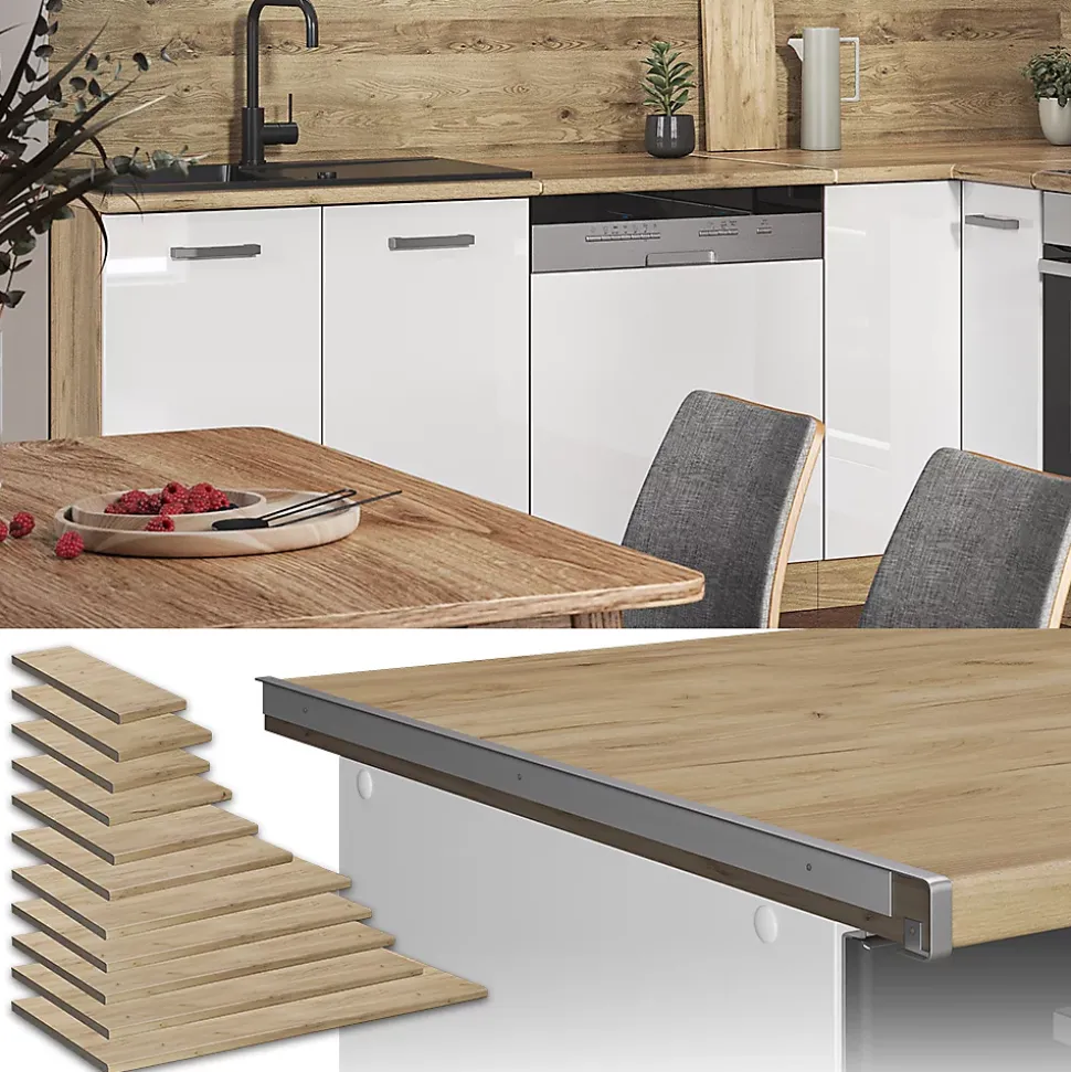 Vicco Plan de travail cuisine Chêne de force doré 60cm