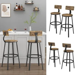 Vicco Tabouret de bar Chêne rustique 34x102cm 2 pièces