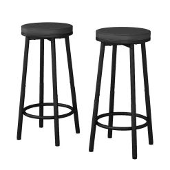 Vicco Tabouret de bar Noir 31.5x64cm 2 pièces
