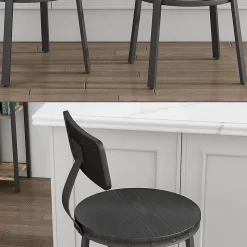 Vicco Tabouret de bar Noir 34x102cm 2 pièces