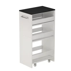Vicco Étagère à roulettes blanc/anthracite 30x84.8cm