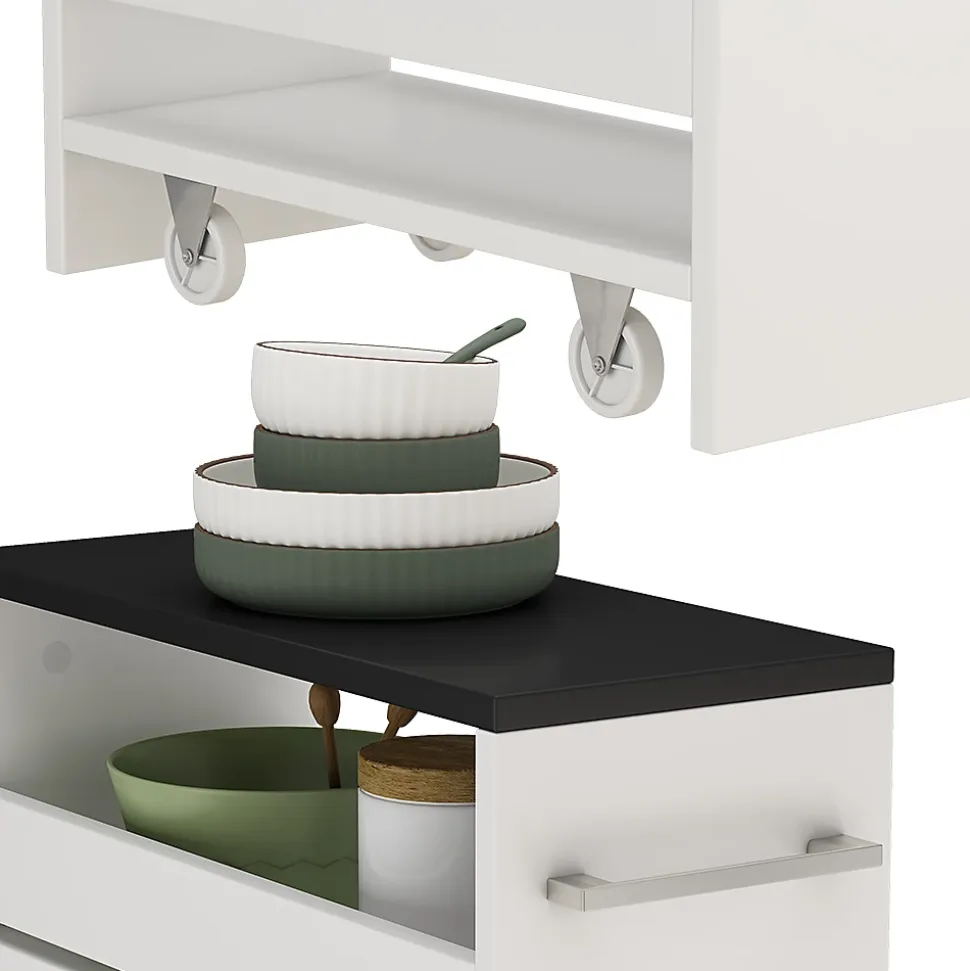 Vicco Étagère roulante blanc/anthracite 20x84.4cm