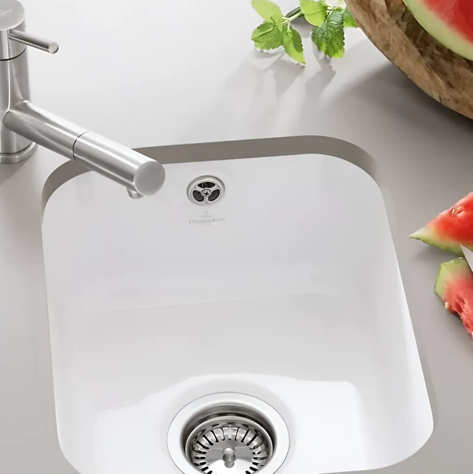 Vidage automatique 1 bac CUIPD222 évier V&B SUBWAY et CISTERNA 45 et 60 - Siphon gain de place