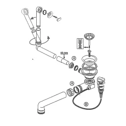 Vidage automatique 1 bac CUIPD254 pour évier Villeroy & Boch ARCHITECTURA - Siphon gain de place