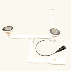 Vidage automatique CUIPD671-D pour évier 2 bacs inox - Siphon gain de place