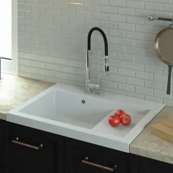 Vidage automatique gain de place 1 bac CUIPD013 pour évier granit - Siphon gain de place