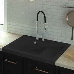 Vidage automatique gain de place 1 bac CUIPD013 pour évier granit - Siphon gain de place