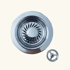 Vidage Bonde manuelle évier 1 bac granit résine HARMONIE chromé - Siphon gain de place