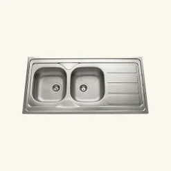 Vidage CUIPD663-A pour évier inox NINO 2 bacs 120 cm - Siphon gain de place