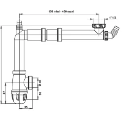Vidage d'évier universel - 1 bac - Valentin