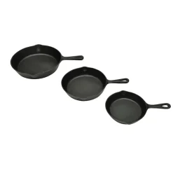 VidaXL - Lot 3 poeles fonte - 17 21 27 cm - induction BBQ