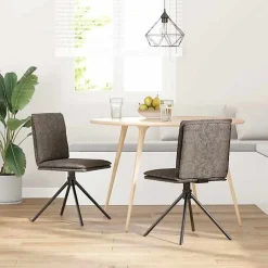 vidaXL Chaise à manger gris foncé similicuir daim, chaise, chaise de salon, chaise d'accent, chaise de cuisine, siège de 4101280