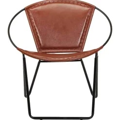 vidaXL Chaise de Relaxation Cuir Véritable Marron Salon Salle à Manger Cuisine 246367