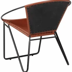 vidaXL Chaise de Relaxation Cuir Véritable Marron Salon Salle à Manger Cuisine 246367