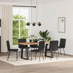 vidaXL Chaises à manger lot de 6 noir similicuir, chaise, chaise de salon, chaise d'appoint, chaise de cuisine, siège à 3315488