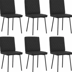 vidaXL Chaises à manger lot de 6 noir similicuir, chaise, chaise de salon, chaise d'appoint, chaise de cuisine, siège à 3315488