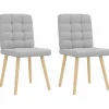 vidaXL Chaises à manger lot de 2 gris nuage tissu, chaise, chaise de salon, chaise d'accent, chaise de cuisine, siège de 4101100
