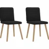 vidaXL Chaises à manger lot de 2 noir tissu, chaise, chaise de salon, chaise d'accent, chaise de cuisine, siège de salle à 4101146