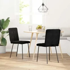 vidaXL Chaises à manger lot de 2 Noir Velours, chaise de dîner, chaise de cuisine, chaise d'appoint, chaise, chaise de 4101063