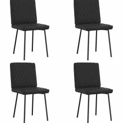 vidaXL Chaises à manger lot de 4 noir similicuir, chaise, chaise de salon, chaise d'appoint, chaise de cuisine, siège à 3315218
