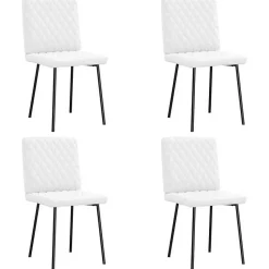 vidaXL Chaises à manger lot de 4 blanc similicuir, chaise, chaise de salon, chaise d'appoint, chaise de cuisine, siège à 3315219