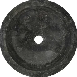 vidaXL évier Marbre Noir Pierre Naturelle Lave-Mains Lavabo Salle de Bain 142774