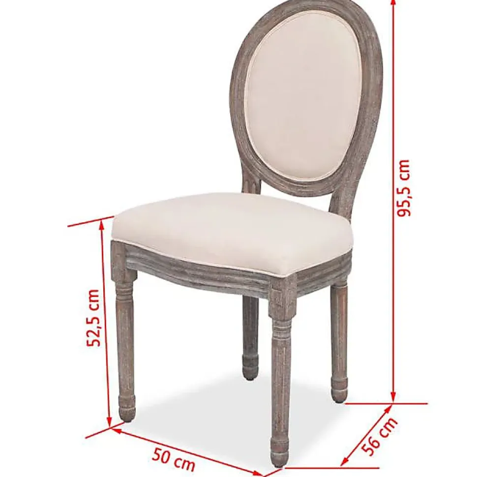 vidaXL 6x Chaise de Salle à Manger Lin Chaises de Cuisine Chaises à Manger 274620