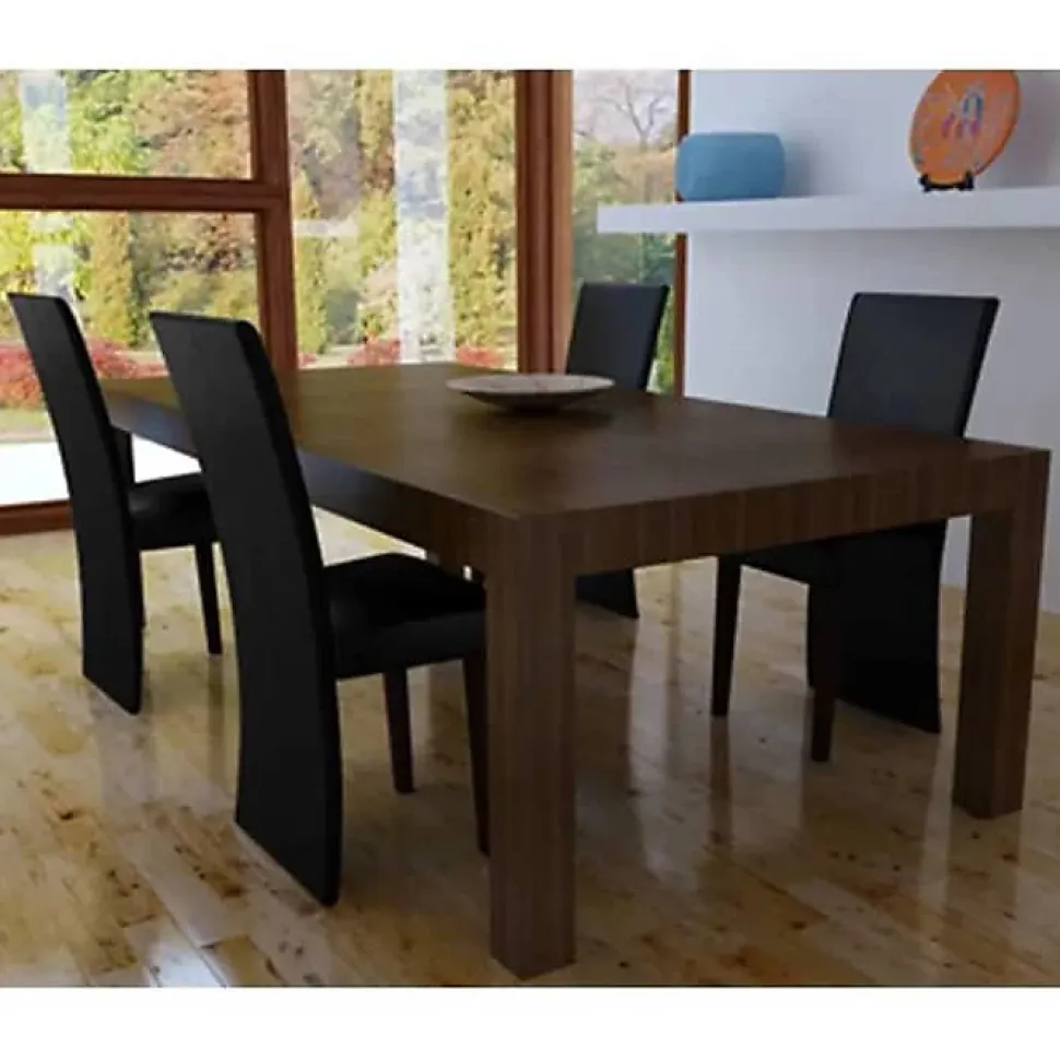 vidaXL 4x Chaise de Salle à Manger Noir Maison Cuisine Salon Chaise à Dîner 60597