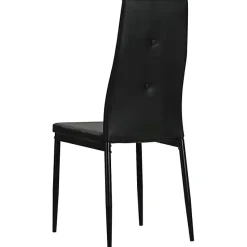 vidaXL 6x Chaise de Salle à Manger Cuir Artificiel Noir Chaises de Cuisine 275435