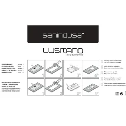 Évier 2 bacs à encastrer par dessus 86x50cm hauteur 22cm céramique SANINDUSA Lusitano blanc