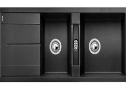 Évier - BLANCO - Metra 8S - SILGRANIT - 2 cuves - 1 égouttoir réversible - anthracite