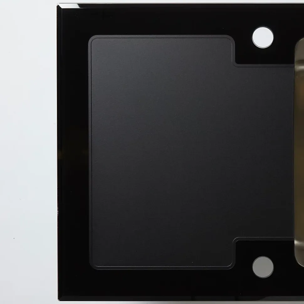 Évier à encastrer 1 bac avec égouttoir noir et argent Cooke & Lewis Christianna