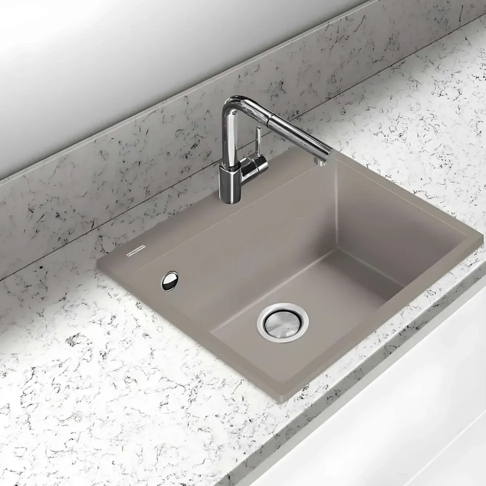 Évier à encastrer 1 Cuve 49x40x20cm - Quartz Tartufe - Quadra SE FRÉCAN