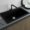 Évier à encastrer 1 Cuve 72x40x20cm - Quartz Noir Mat - Kera SE FRÉCAN