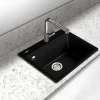 Évier à encastrer 1 Cuve 49x40x20cm - Quartz Noir Mat - Quadra SE FRÉCAN