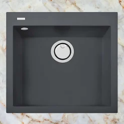 Évier à encastrer 1 Cuve 69x40x20cm - Quartz Concrete - Quadra SE FRÉCAN