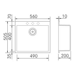 Évier à encastrer 1 Cuve 49x40x20cm - Quartz Titanium - Quadra SE FRÉCAN