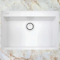 Évier à encastrer 1 Cuve 49x40x20cm - Quartz Blanc - Quadra SE FRÉCAN