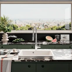 Évier buanderie bac à laver céramique blanc Sanindusa UTILITY 660x501