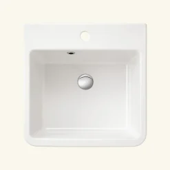 Évier buanderie bac à laver céramique blanc Sanindusa UTILITY 510x500